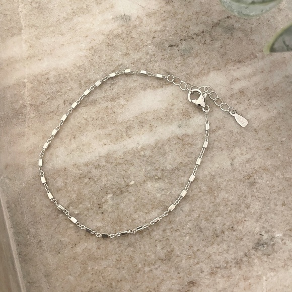 925 Sterling Silver Dainty Minimalist Bracelet Thin Link Stacking Bracelet - Picture 2 of 8